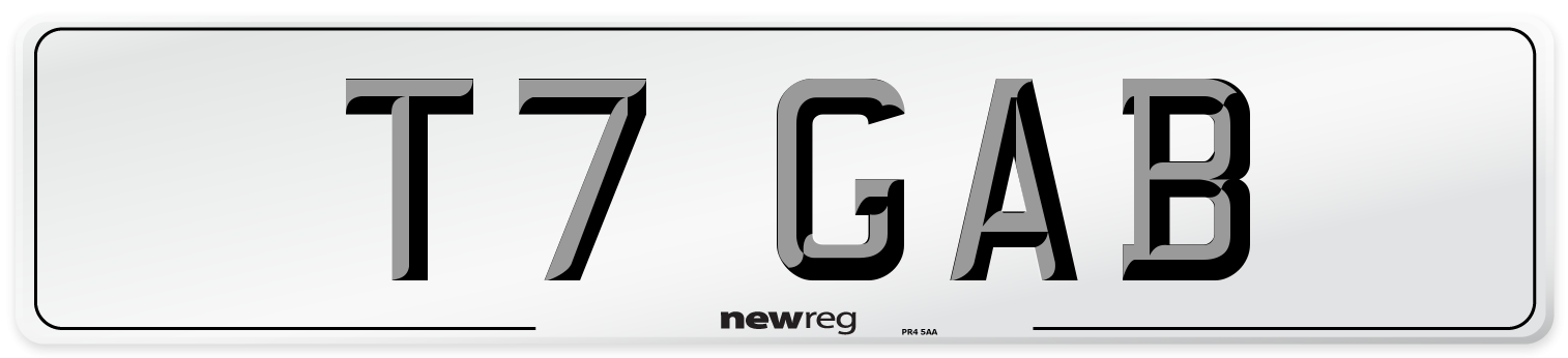 T7 GAB Number Plate from New Reg